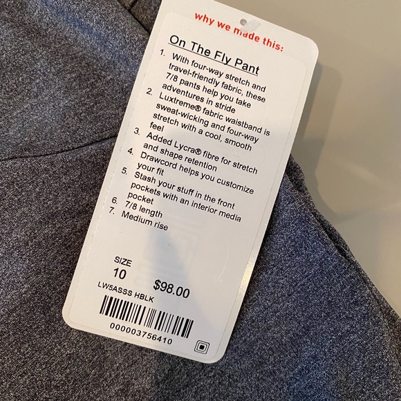 LULULEMON ON THE FLY 7/8 PANT Heather Black - Picture 6 of 7